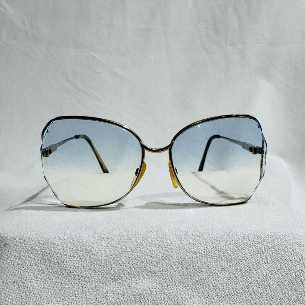 Vtg 80s Safilo Elasta Butterfly Sunglasses Blue Gradient Lenses Italy Oversized
